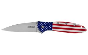 KERSHAW LEEK 3" USA FLAG/SLV