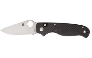 SPYDERCO BUTTONUP CF PE 3.27" BK/SLV